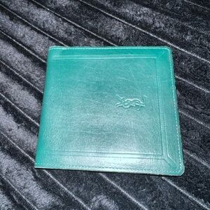 Vintage YSL green  Leather Wallet